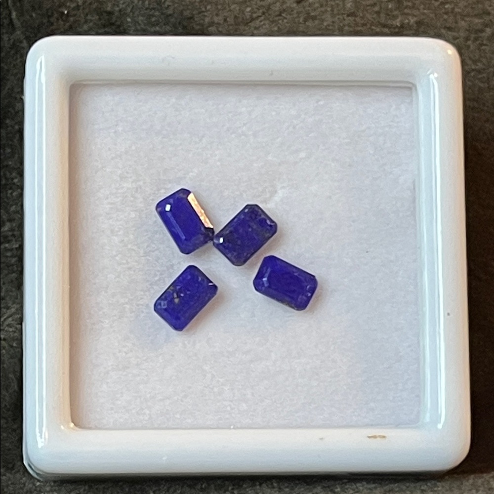 Lapis Lazuli Octagon 4 piece loose Gemstone Set 6x4